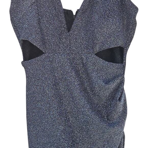 Windsor black & silver shiny cocktail above knee dress size M - Picture 4 of 11